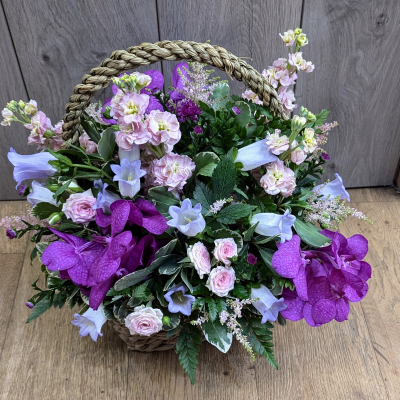 Graceful Beauty - Make their day with a pretty basket of flowers arranged using a selection of favourite pastel-coloured flowers. Handcrafted by local artisan florists, only the finest buds and leaves are selected, ensuring flowers stay fresher for longer.