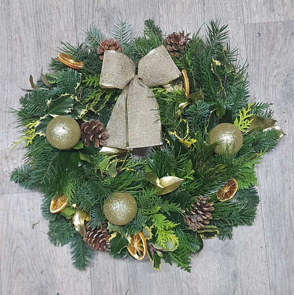 Golden Christmas Door wreath