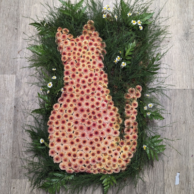 Eco custom funeral tribute - This Custom ginger cat is made using all biodegradable products, carefully constructed on a moss base, our custom eco funeral tribute are perfect for natural burial sites and can be made in any design of your choice.
Pleas contact us should you have any questions or want to discuss specific design ideas.